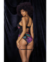 Mapale Flower Print Mesh Underwire Teddy w/Detachable Garter Straps-Rebel Romance