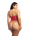 Curvy Holiday Santa's Entourage Velvet Bustier w/Marabou Trim Set-Rebel Romance