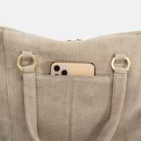 Daniel Med Leather Satchel Bag Grey Natural/Brushed Gold-Rebel Romance