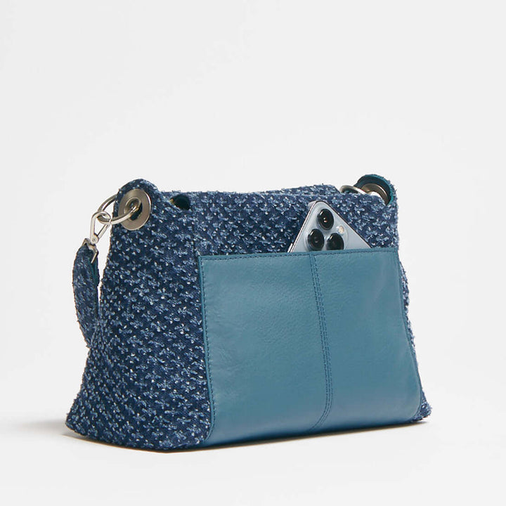 Hammitt Bryant Med Leather Shoulder Bag Weekend Blues/Brushed Silver-15508-Blu-Slvr-Rebel Romance