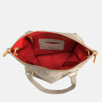 Daniel Med Leather Satchel Bag Grey Natural/Brushed Gold-Rebel Romance