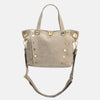 Daniel Med Leather Satchel Bag Grey Natural/Brushed Gold-Rebel Romance