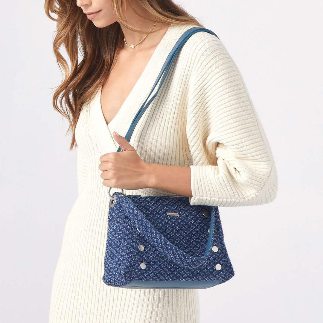 Hammitt Bryant Med Leather Shoulder Bag Weekend Blues/Brushed Silver-15508-Blu-Slvr-Rebel Romance