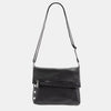 VIP Med Zippered Leather Crossbody Clutch Black/Gunmetal-Rebel Romance